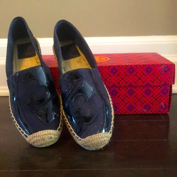 Tory Burch Shoes Navy Blue Tory Burch Flat Espadrille Womens